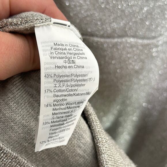 J. CREW Sleeveless Lurex Silver Metallic Knit Jumpsuit Velvet Tie {H21} - Picture 9 of 10